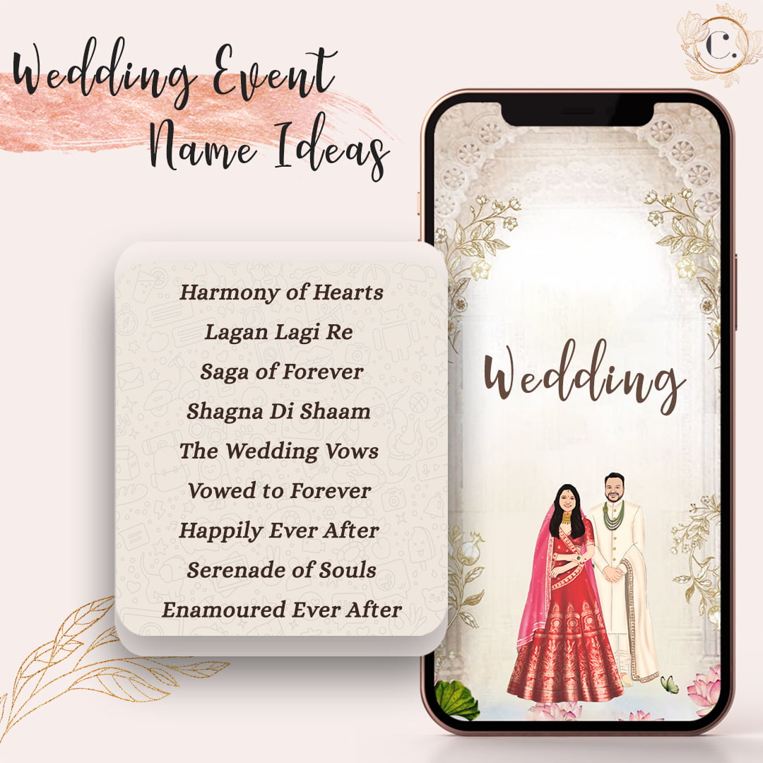 Indian Wedding Event or Ceremony Names Ideas